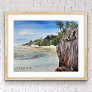 Watercolor painting “Seychelles”, 28×36 cm — Olga Gogulya