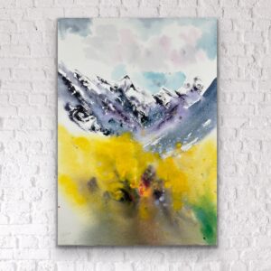 Watercolor painting “Spring in the Mountains”, 36×28 cm — Olga Gogulya