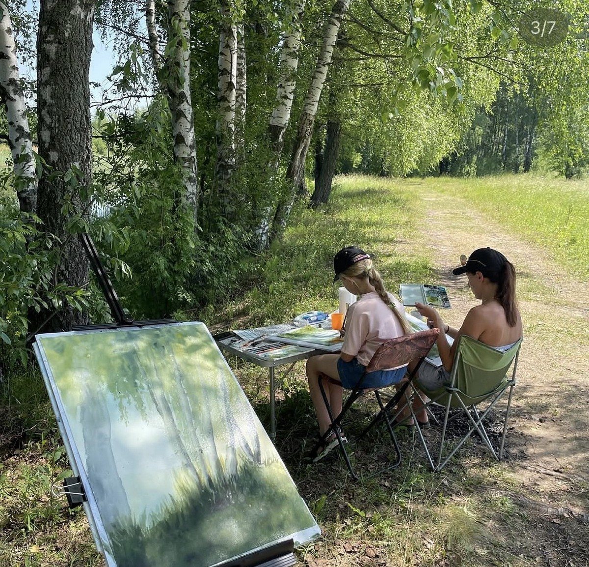 A watercolor plein air in nature — an art programme for resort guests